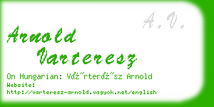 arnold varteresz business card